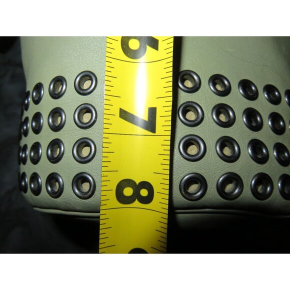 COACH 2014 Bleecker Gun Metal Grommets Hardware in Sage Green Leather Duffel Bag - Picture 9 of 12